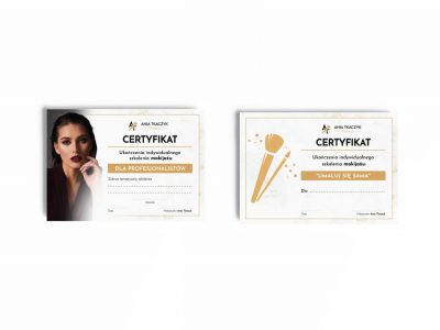 Certyfikat ukończenia szkolenia makeup